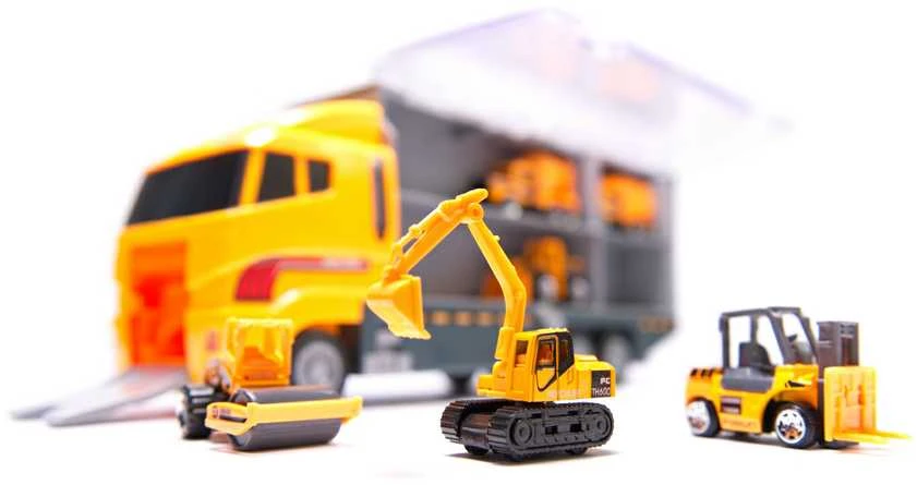 KIK Transporterio sunkvežimis TIR paleidimo įrenginys + metaliniai automobiliai statybinės mašinos