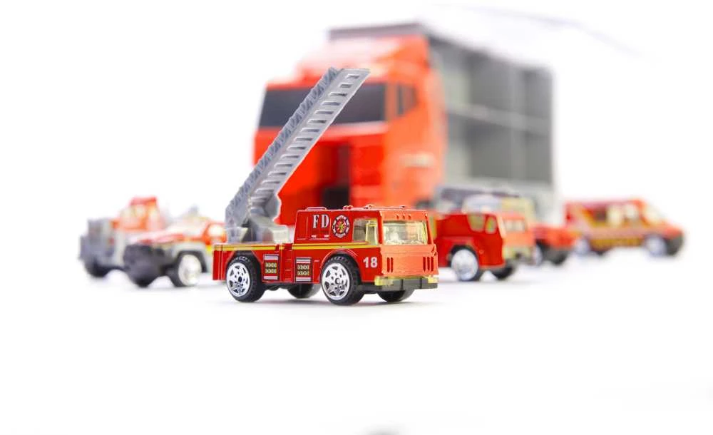 DWM Transporterio sunkvežimis TIR paleidimo įrenginys + metaliniai automobiliai ugniagesių komanda