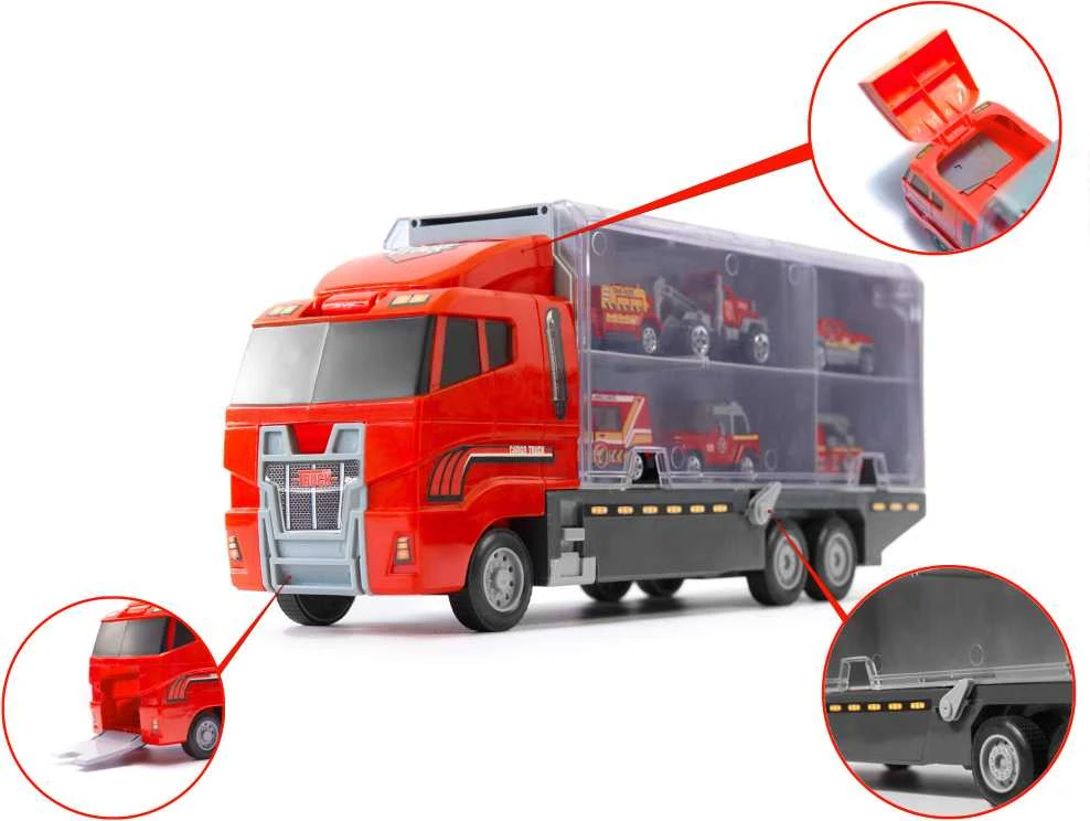 DWM Transporterio sunkvežimis TIR paleidimo įrenginys + metaliniai automobiliai ugniagesių komanda