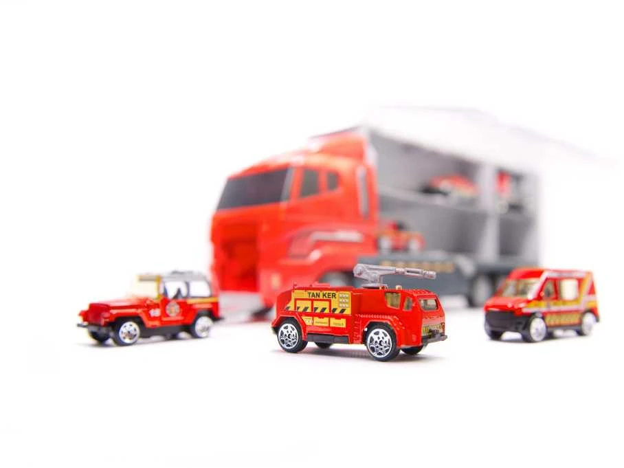 DWM Transporterio sunkvežimis TIR paleidimo įrenginys + metaliniai automobiliai ugniagesių komanda