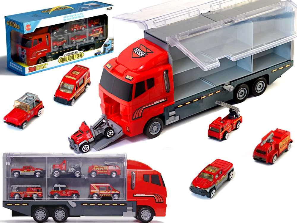 DWM Transporterio sunkvežimis TIR paleidimo įrenginys + metaliniai automobiliai ugniagesių komanda
