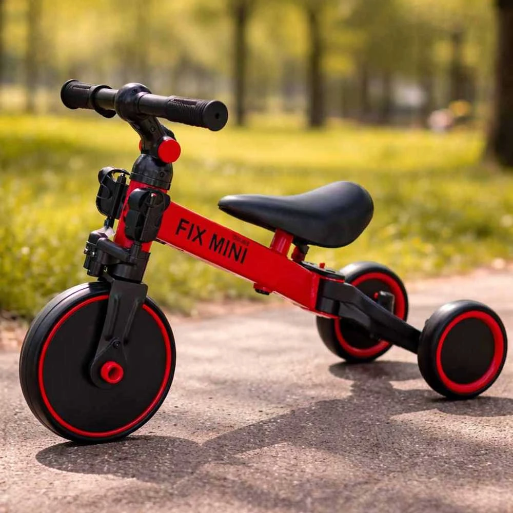 Trike Fix Mini krosinis triratukas 3in1 su pedalais, raudonas