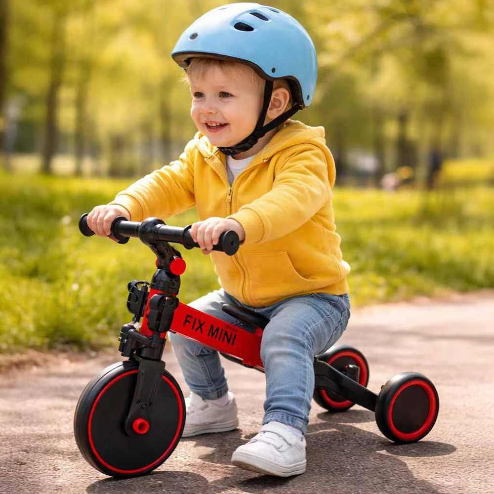 Trike Fix Mini krosinis triratukas 3in1 su pedalais, raudonas