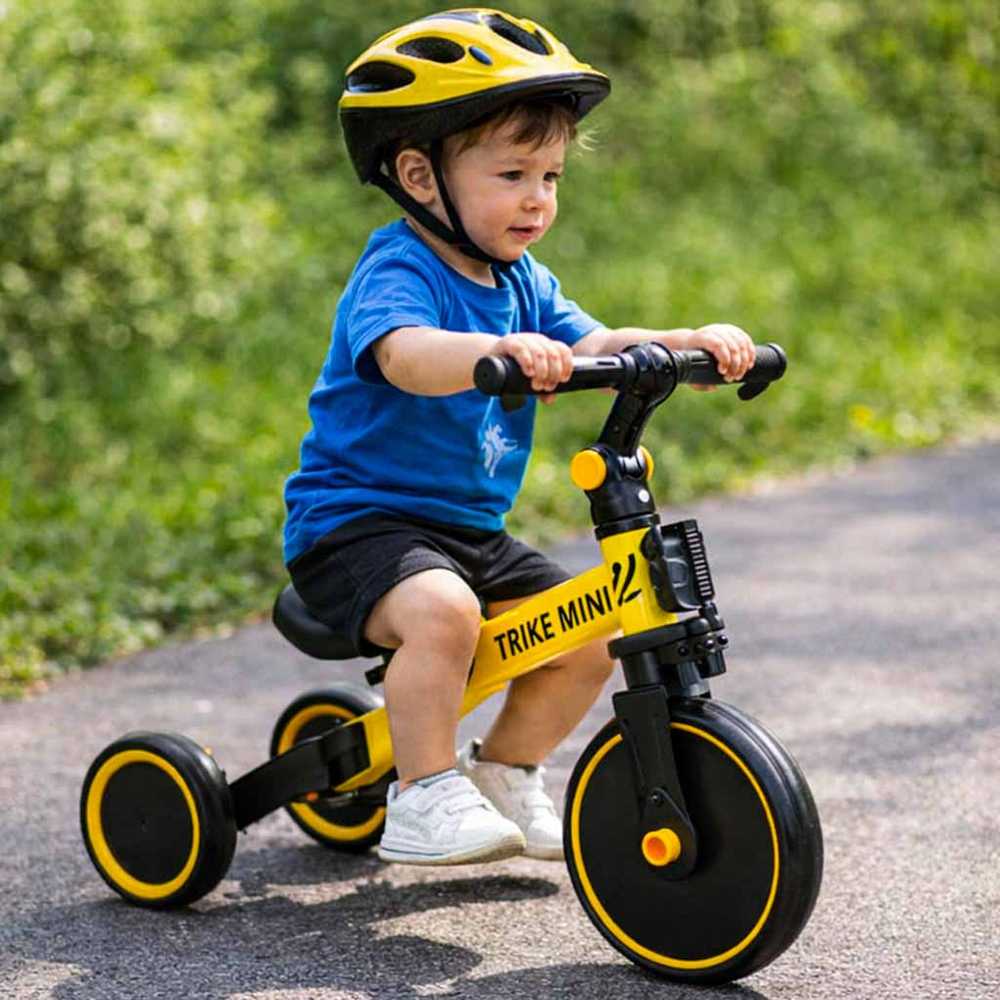Trike Fix Mini krosinis triratukas 3in1 su pedalais geltonas