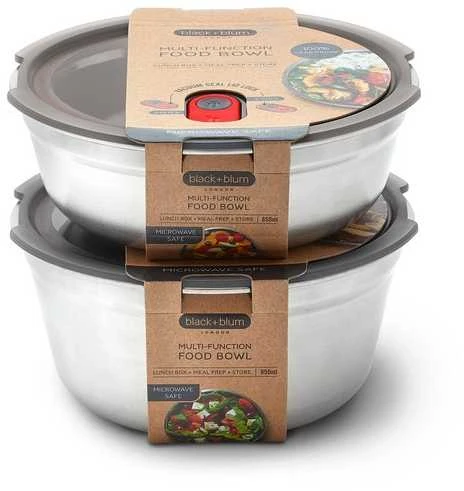 Black Blum Juodas Blum Juodas & Blum Priešpiečių dėžutė/indas plieno apvalus L 950 ml. / Juodas+BLUM (FBSS-BL-L017-FR)