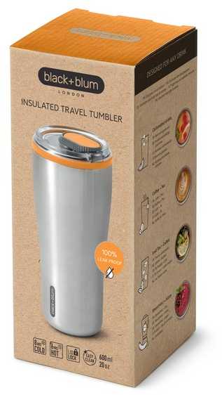 Black Blum Juodas Blum BB-Termo puodelis plieno 0,6l.oranžinė New V
