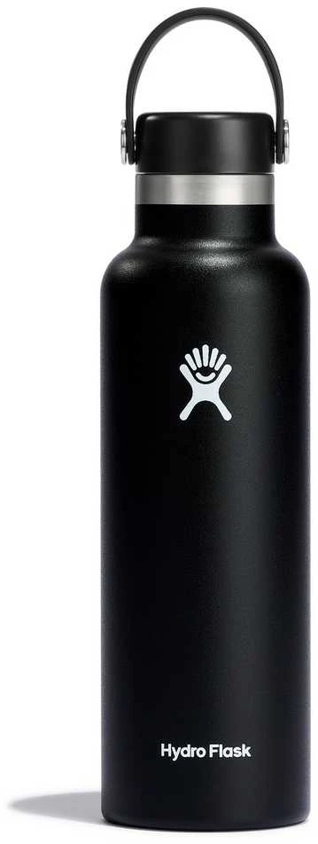 Hydro Flask termo gertuvė su standartiniu Mouth lanksčiu dangteliu, 620 ml – Juodas