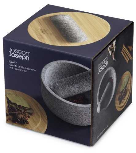 Joseph Joseph JJ-Grūdų skiedinys su mediniu dangteliu Dash, granito