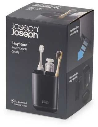 Joseph Joseph JJ-Organizer EasyStore dantų šepetėliams juodi