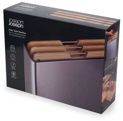 Joseph Joseph Joseph Folio Steel Bamboo 60229 4 el. sidabrinė