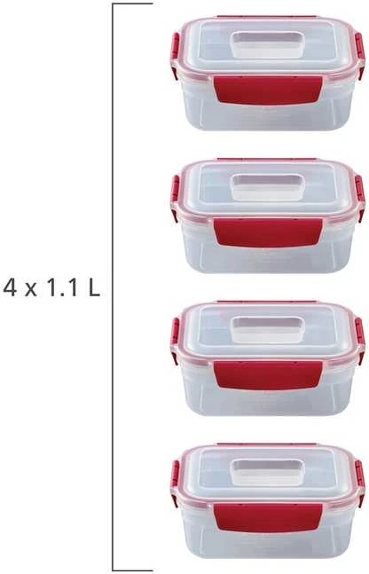Joseph Joseph JJ-Rinkinys 4 x 1,1 l stačiakampiai „NestLock“ indeliai