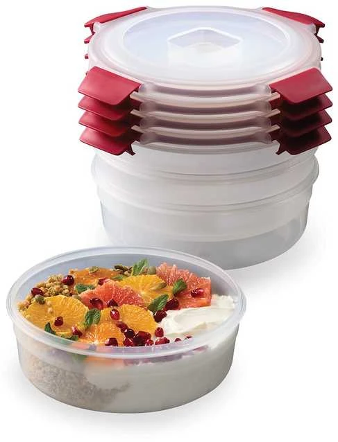 Joseph Joseph JJ-Rinkinys 4 x 1 l apvalūs konteineriai su lizdeliu ir užraktu