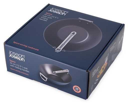 Joseph Joseph JJ-Wok 32cm su sulankstomomis rankenomis Space