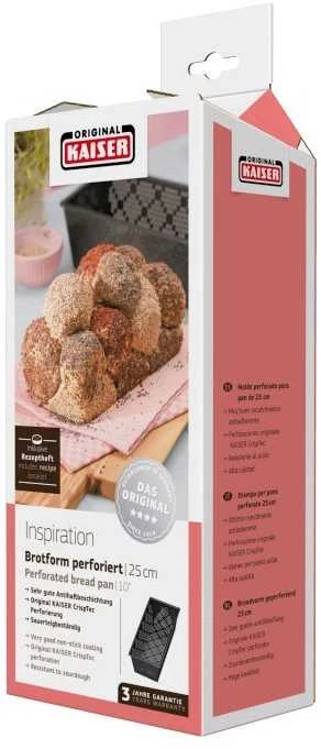 Verschiedene Kaiser duonos formelė CrispTec 25x11 cm dengta, perforuota