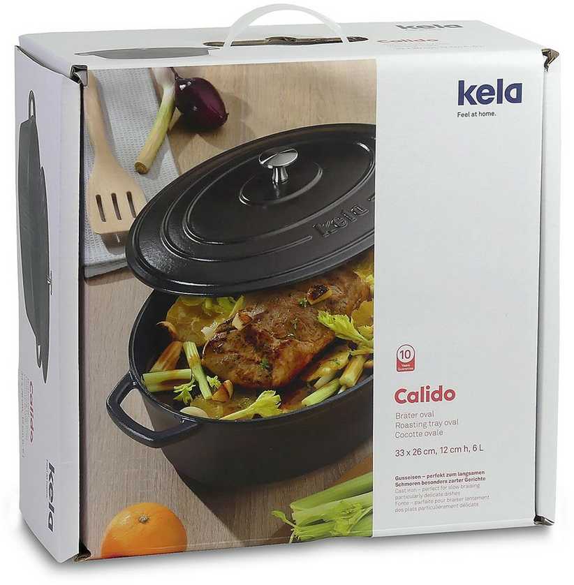 Kela Ketaus keptuvė su dangčiu CALIDO 33x26 cm, juoda