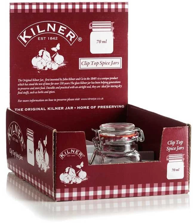 CLIP TOP 70 ml kvadratinis prieskonių indelis / Kilner