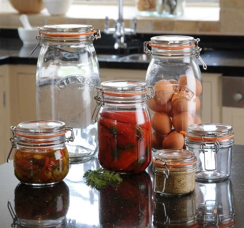 Kilner KIL-stiklainis 0,5 l. Apvalus stiklainis su užsegimu