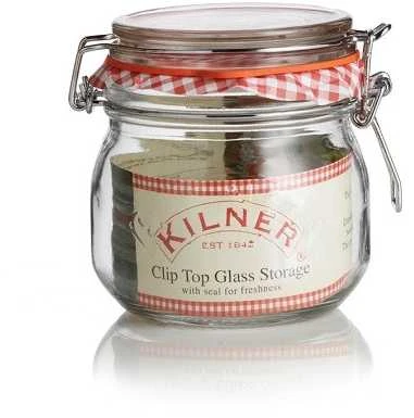Kilner KIL-stiklainis 0,5 l. Apvalus stiklainis su užsegimu