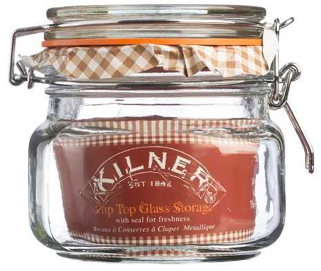 Kilner Rayware Group KIL stiklainis 0,5 l kvadratinis užsegamas dangtelis Stiklainis