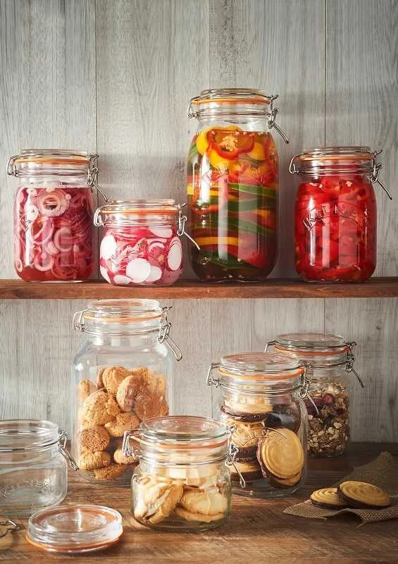 Kilner KIL-stiklainis 0,5 l. Apvalus stiklainis su užsegimu