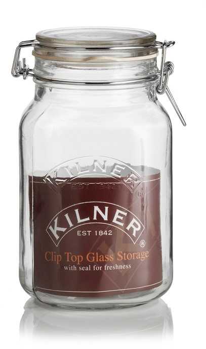 CLIP TOP kvadratinis stiklainis 1,5 l / Kilner