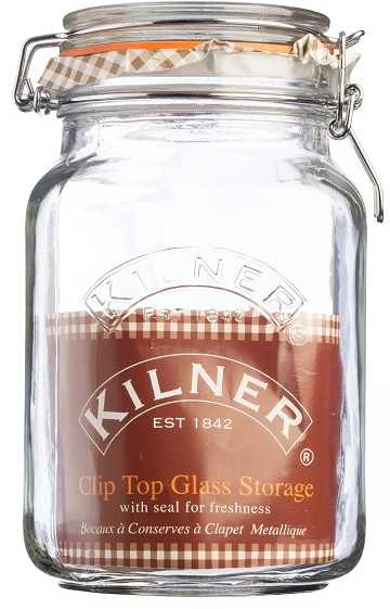 CLIP TOP kvadratinis stiklainis 1,5 l / Kilner