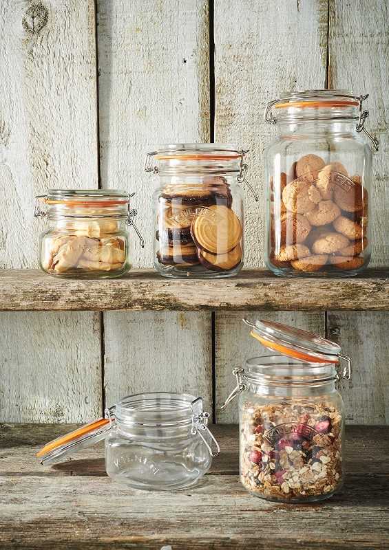 CLIP TOP kvadratinis stiklainis 1,5 l / Kilner