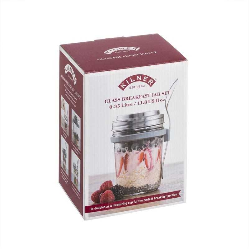„Kilner“ pusryčių stiklainis + šaukštas 0025 899