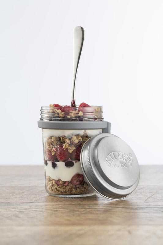 „Kilner“ pusryčių stiklainis + šaukštas 0025 899