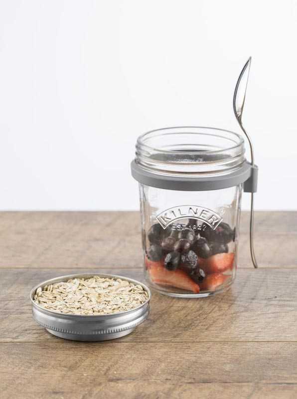 „Kilner“ pusryčių stiklainis + šaukštas 0025 899