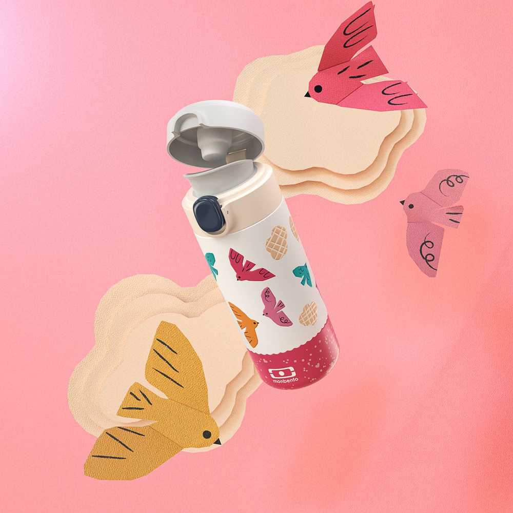 Monbento Graphic Birds termos butelka 360ml