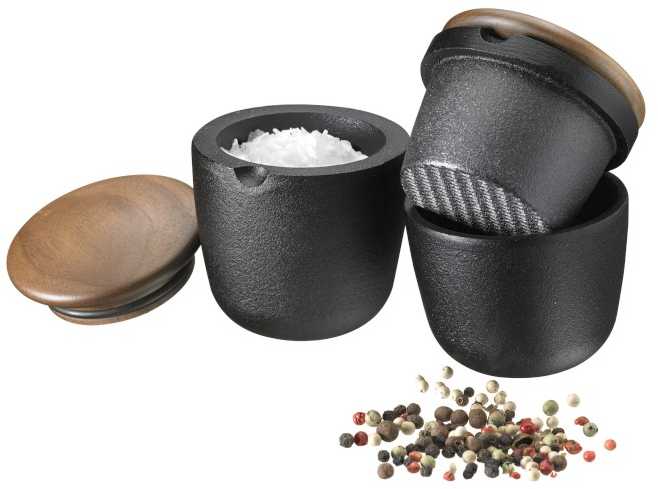SKEPPSHULT SWING Pojemnik na sól i przyprawy - 6 cm, juoda