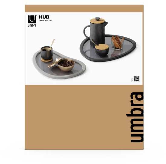 Umbra Padėklas 48 × 40 × 5, pilkos ir anglies spalvos