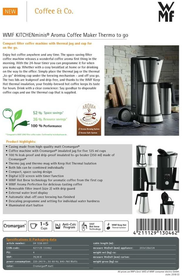 WMF 412260011 KM Aroma kavos aparatas