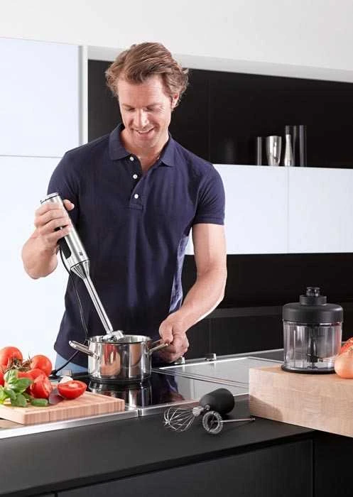 WMF LINEO 4 in 1 416350011 Nerūdijantis plienas, Rankinis maišytuvas, 700 W, Material jar(s) Glass,