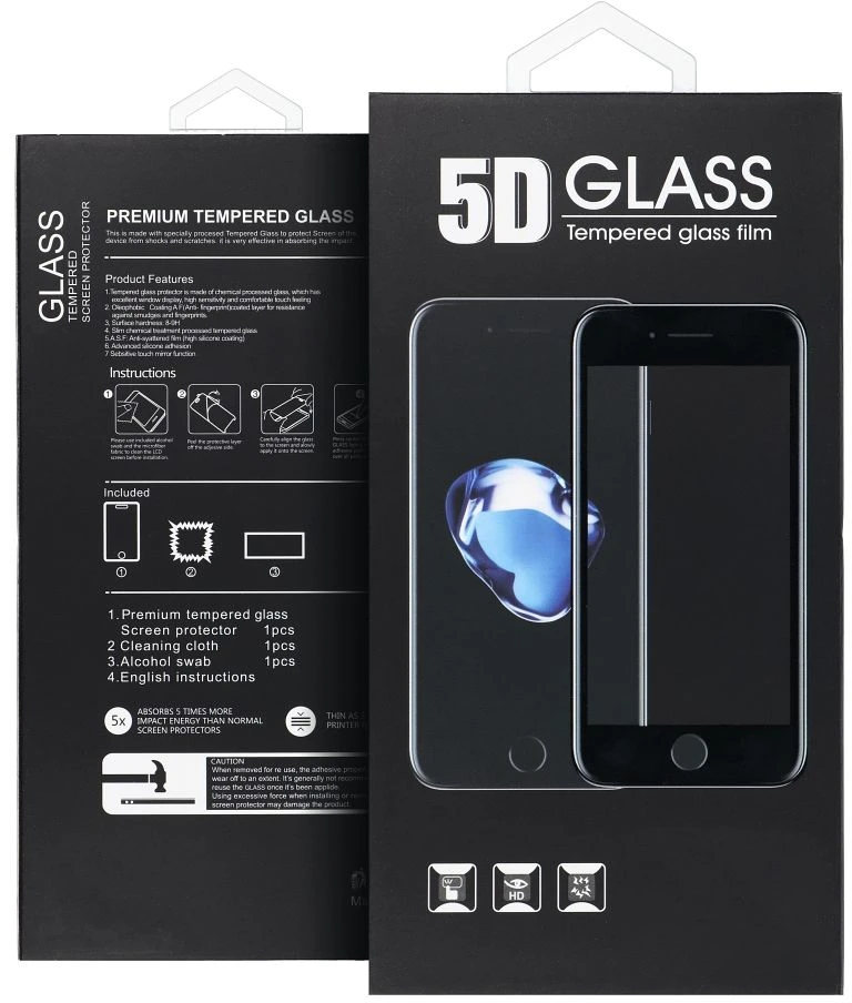 Grūdintas stiklas 5D Full Glue do Xiaomi Redmi A7 PRO Tempered Glass juoda