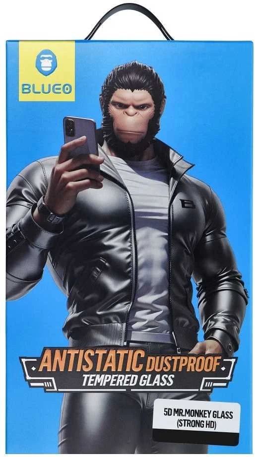 Blueo 5D Mr. Monkey Glass - skirtas Samsung Galaxy S22 juodas (Strong Lite)