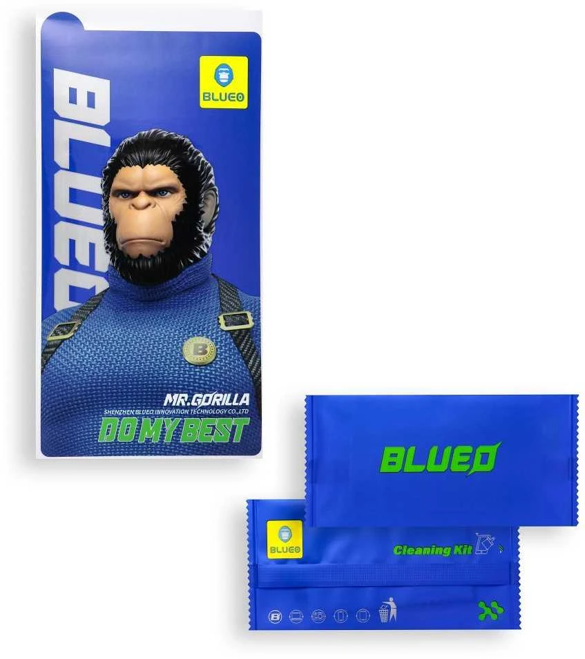 Blueo 5D Mr. Monkey Glass - Apple iPhone 16 Pro juodas (Airbag Anti-broken)