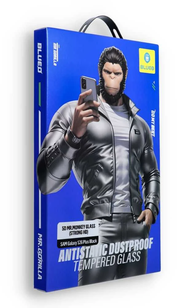 Blueo LCD apsauginis stikliukas 5D Mr. Monkey Glass (Strong Lite) Samsung S947 S26 Plus juodas