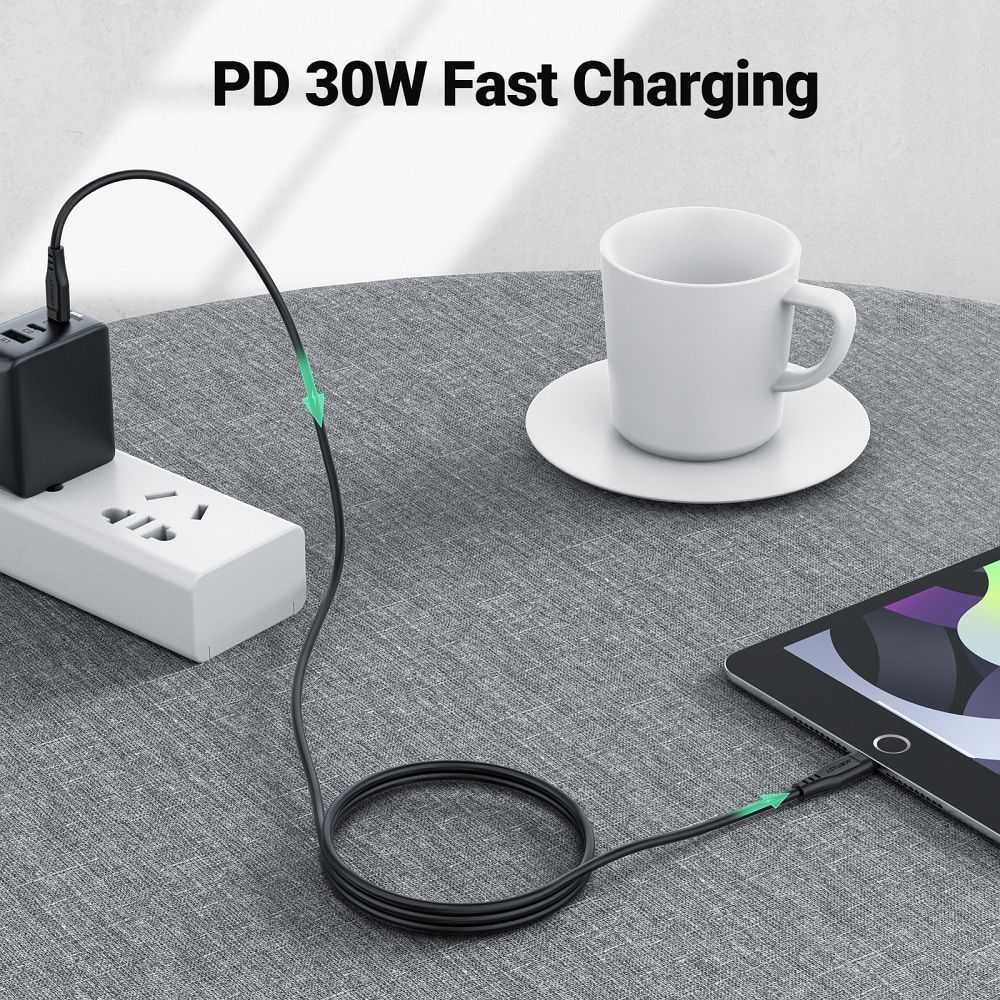 USB MFI laidas Acefast C3-01, USB-C do Lightning, 30 W, 1,2 m (juodas)