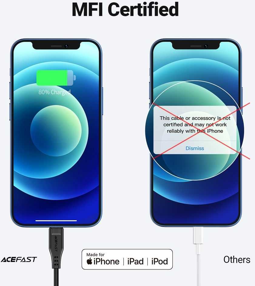 USB MFI laidas Acefast C3-01, USB-C do Lightning, 30 W, 1,2 m (juodas)