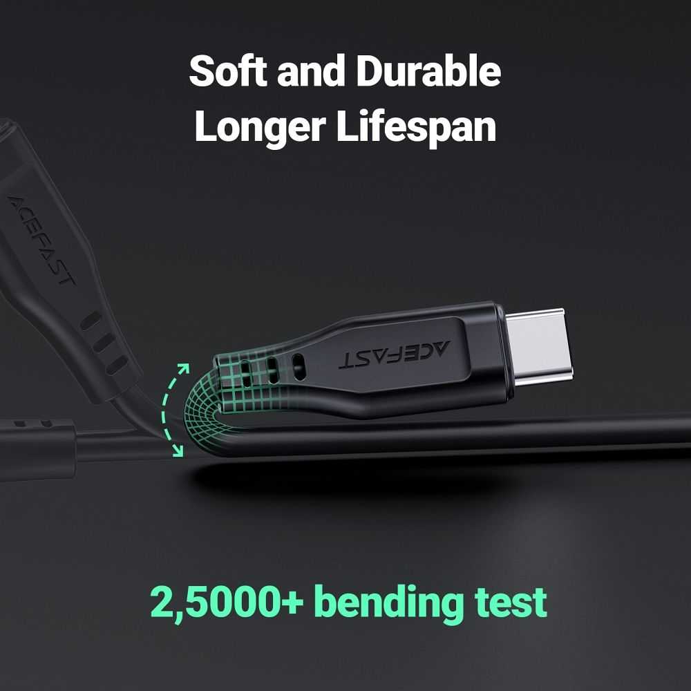 USB MFI laidas Acefast C3-01, USB-C do Lightning, 30 W, 1,2 m (juodas)