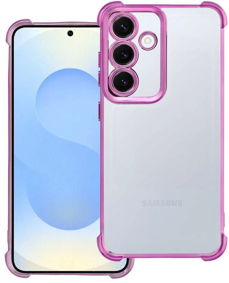 Oem Dėklas ANTISHOCK ELECTRO skirtas Samsung Galaxy S25 rožinės spalvos