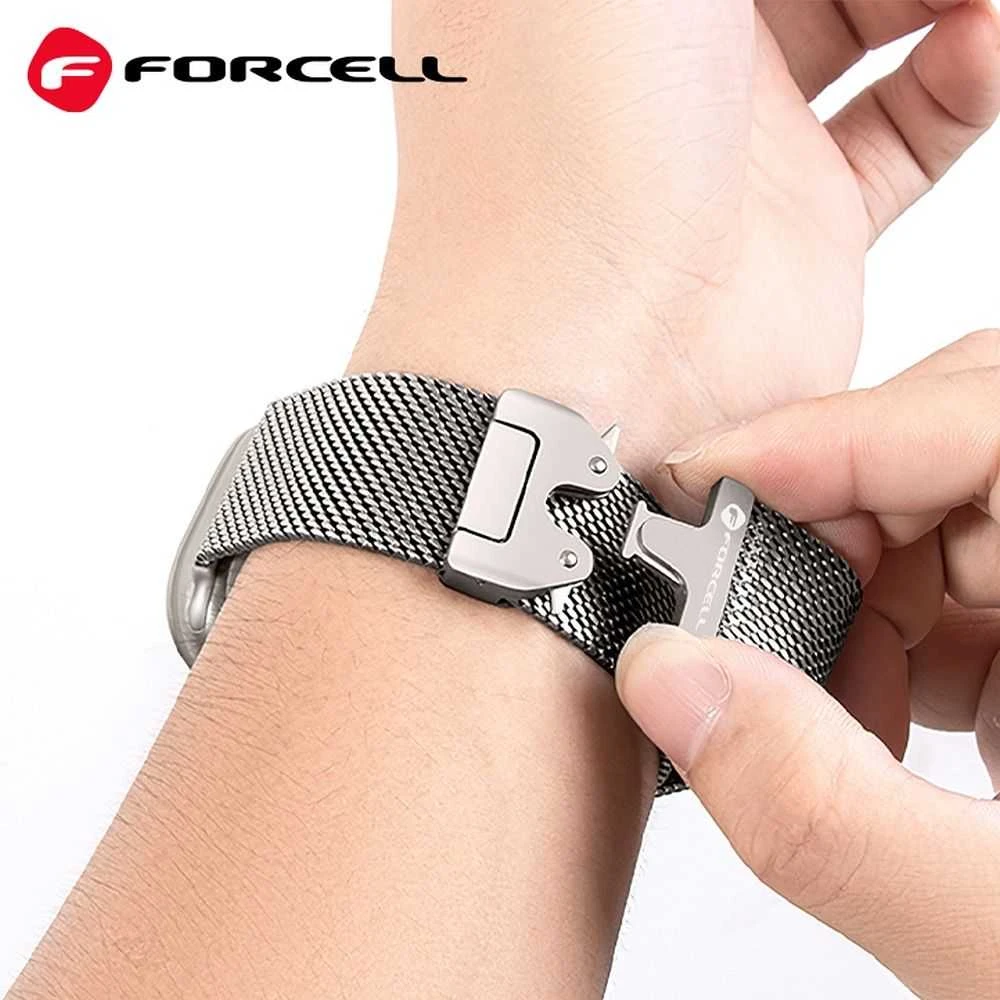 „Apple Watch“ dirželis Forcell F-Design FA11 plieno užsegimas 38/40/41 mm juodas