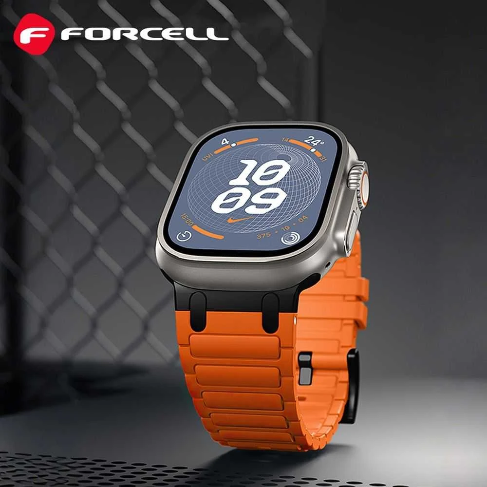 „Apple Watch“ dirželis Forcell F-Design FA06 silikoninis, su skylutėmis, 38 / 40 / 41 mm, mėlynas