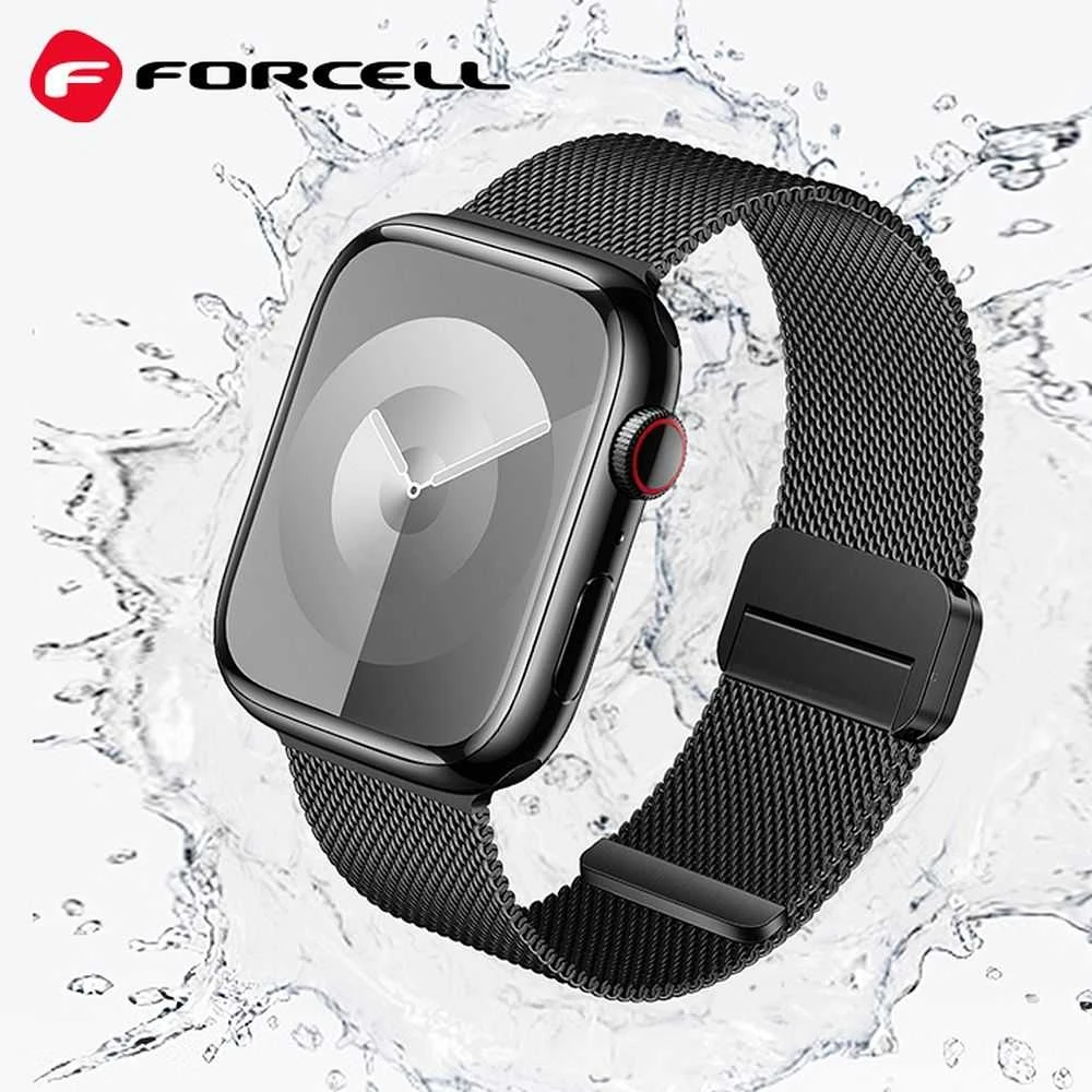 „Apple Watch“ dirželis Forcell F-Design FA14 magnetinis plienas 38/40/41 mm juodas