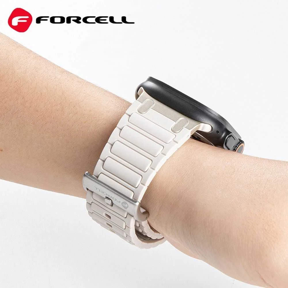 „Apple Watch“ dirželis Forcell F-Design FA06 silikoninis, su skylutėmis, 38 / 40 / 41 mm, oranžinis
