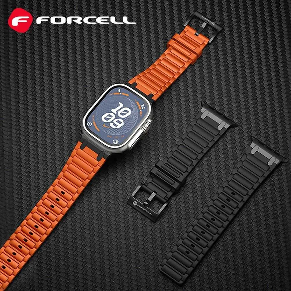„Apple Watch“ dirželis Forcell F-Design FA06 silikoninis, su skylutėmis, 38 / 40 / 41 mm, mėlynas