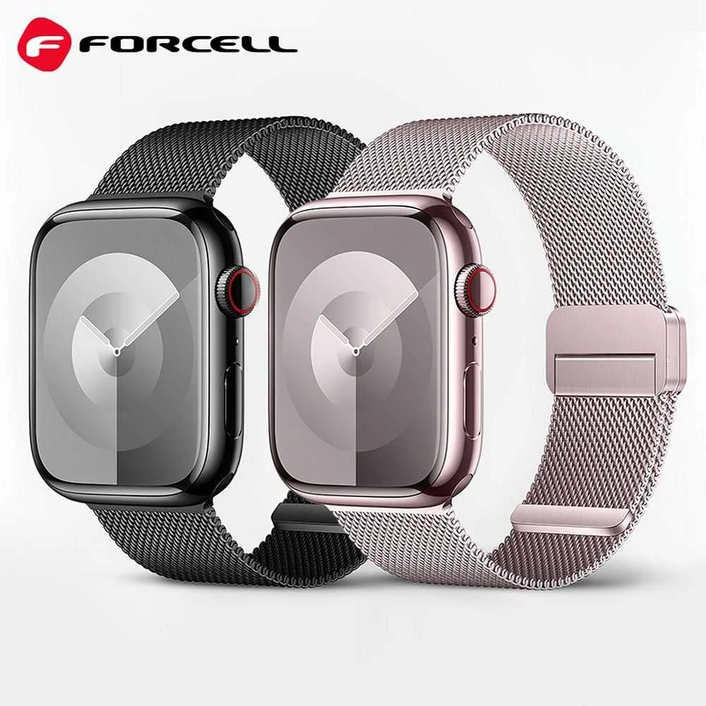 „Apple Watch“ dirželis Forcell F-Design FA14 magnetinis plienas 42 / 44 / 45 / 49 mm rožinis