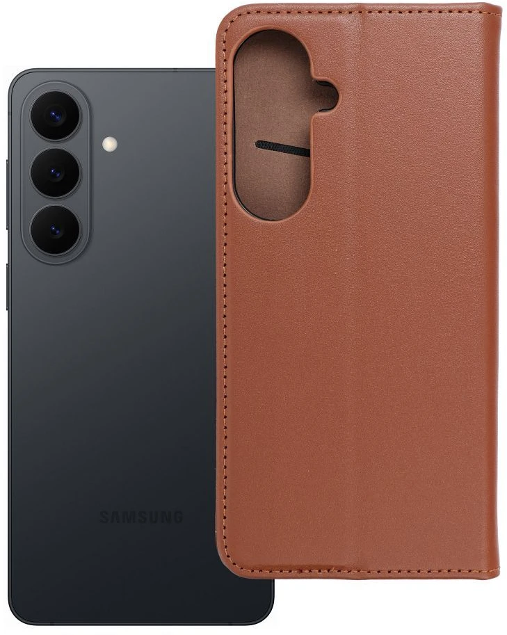 Oem Atverčiamas dėklas, skirtas Samsung S26 PLUS Smart Pro Book, odinis, rudas